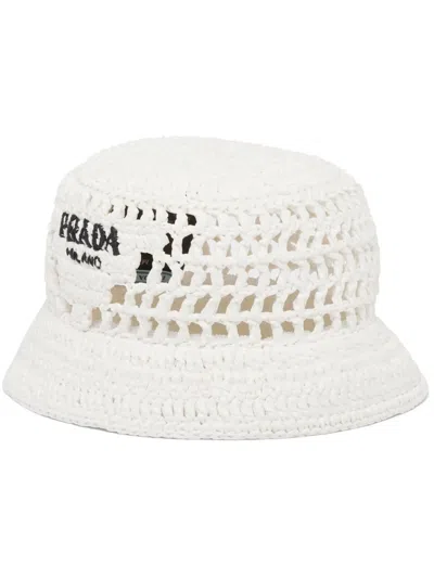 PRADA RAFFIA BUCKET HAT