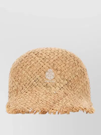 Prada Raffia Cap Baseball Style Adjustable Strap