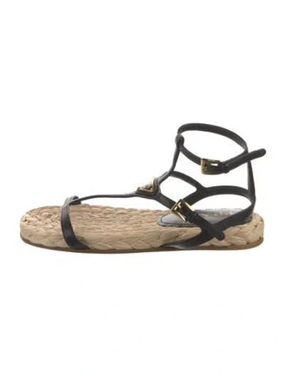 Pre-owned Prada Raffia Espadrilles