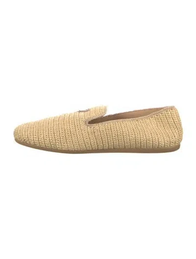 Pre-owned Prada Raffia Espadrilles In Neutrals