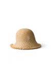 Prada Womens Neutral Raffia Adjustable Hat In Brown