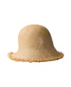 Prada Womens Neutral Raffia Adjustable Hat In Gray