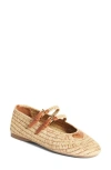 Prada Raffia Mary Jane Flat In Multi