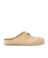 Prada Raffia Mules In Natural Color