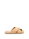 Prada Raffia Sandals In Beige