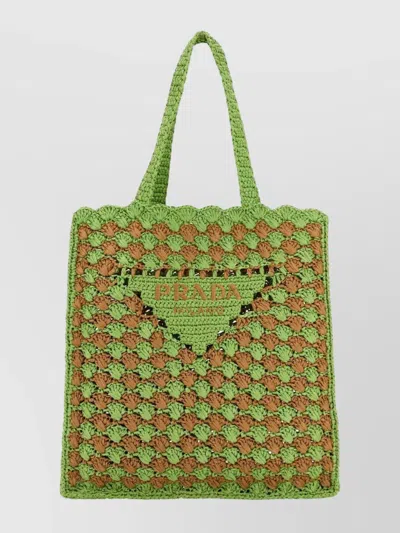 PRADA RAFFIA SHOPPING BAG CROCHET DESIGN