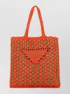 Prada Two-tone Raffia Shopping Bag