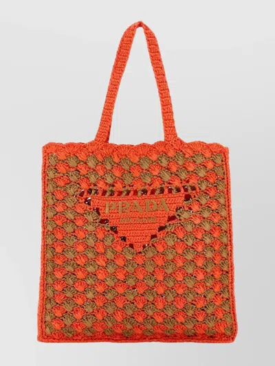 PRADA RAFFIA SHOPPING BAG CROCHET DESIGN