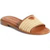 Prada Beige Raffia And Leather Slippers In Multi