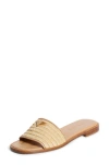 Prada Leather Slides With Crochet Details In Naturale