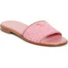 Prada Raffia Slide Sandal In Pink