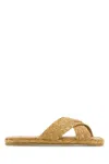 Prada Women's Raffia Slippers Sandal In Naturale