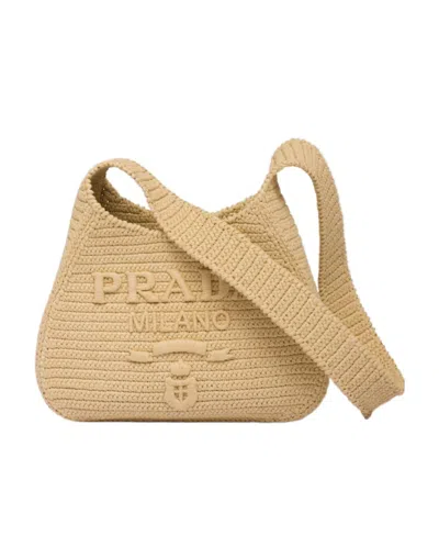 Prada Raffia Tote Bag In Nude | ModeSens