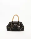 Prada Raffia Vitello Daino Handle Bag