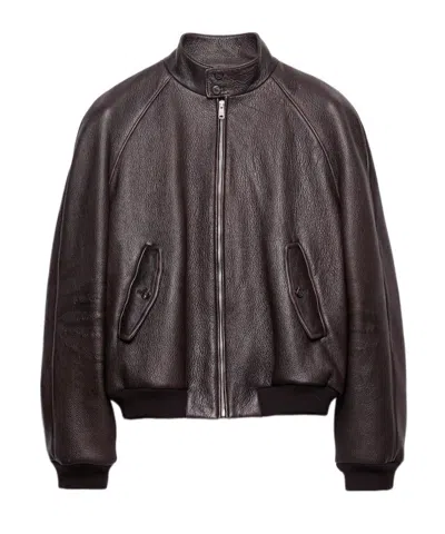 PRADA RAGLAN-SLEEVE FLAP-POCKET BOMBER JACKET