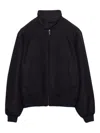 Prada Blue Wool And Cashmere Zip Jacket In Black