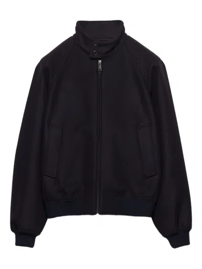 PRADA RAGLAN-SLEEVE RIBBED JACKET