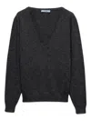 Prada Pullover Aus Kaschmir Mit V-ausschnitt In Black