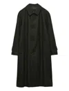 Prada Raglan Sleeve Wool Coat In Black