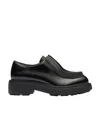 Prada Women's Leather Lace-up Shoes In Black