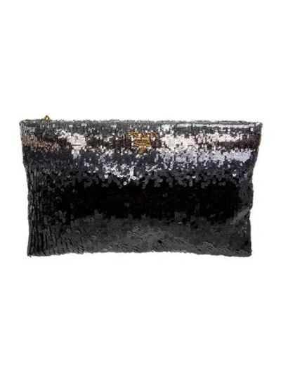 Pre-owned Prada Raso Clutch In Black