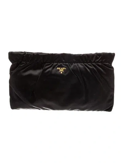 Pre-owned Prada Raso Clutch In Black