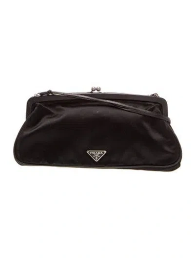 Pre-owned Prada Raso Clutch In Black