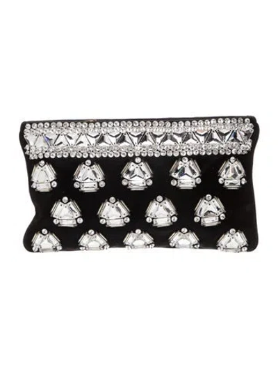 Pre-owned Prada Raso Clutch Medium In Black