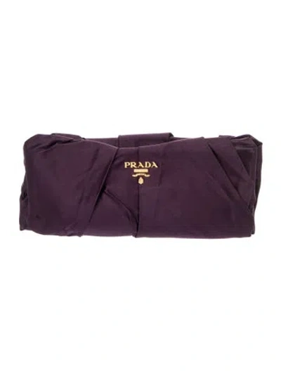 Pre-owned Prada Raso Clutch In Purple