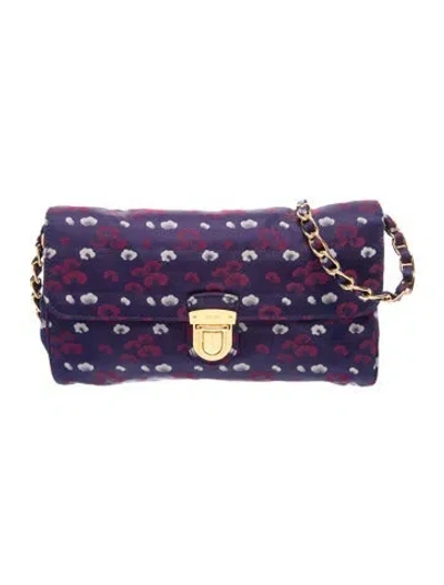 Pre-owned Prada Raso Clutch In Purple