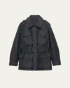Prada Safarijacke Aus Old Baumwolle In F0112 Piombo