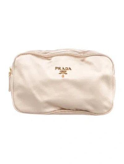 Pre-owned Prada Raso Pouch In Neutrals