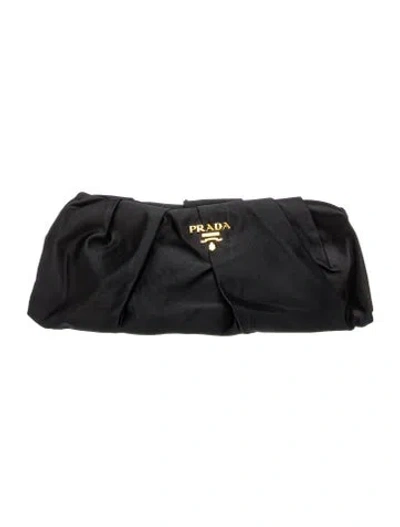 Pre-owned Prada Raso Raso Clutch In Black