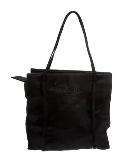 Pre-owned Prada Raso Top Handle Bag Vintage In Black