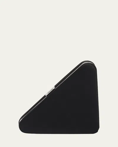 Prada Raso Triangle Clutch Bag In F0002 Nero