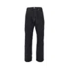 Prada Raw Demim Jeans With Leather Buckled Strap In Black