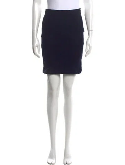 Pre-owned Prada Raw-edge Trim Mini Skirt In Blue