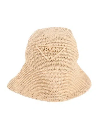 Pre-owned Prada Rayon Bucket Hat In Neutrals