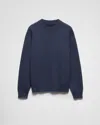 Prada Re-cashmere Crew-neck Sweater In Indigo Blue