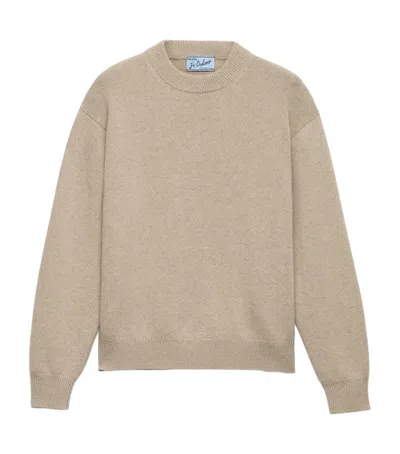 Prada Re-cashmere Crewneck Sweater In Neutral