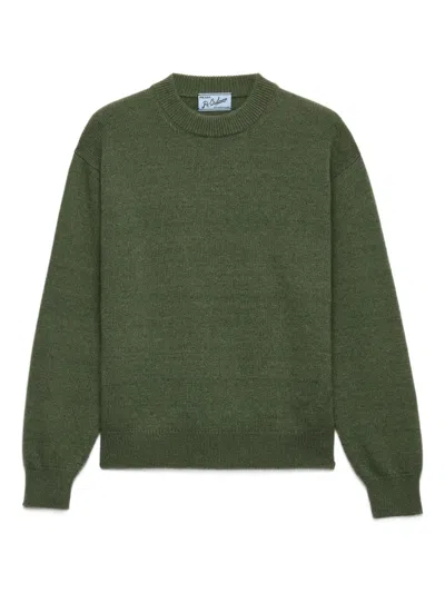 Prada Re-cashmere Pullover Mit Triangel-logo In Green