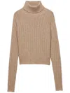Prada Re-cashmere Turtleneck Sweater In Nude