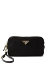 Prada Womens Black Re-edition 1978 Re-nylon Brand-plaque Recycled-nylon And Leather Pouch In Black