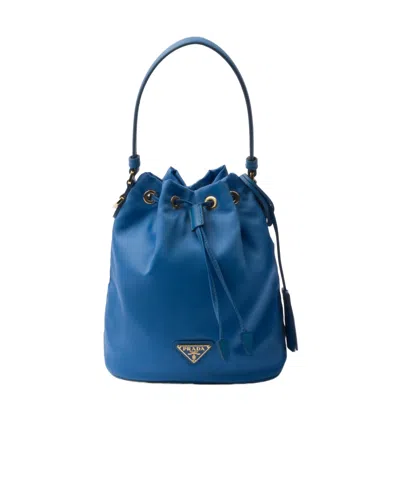 Prada Re-edition 1978 Re-nylon Mini Recycled-polyamide Bucket Bag In Medium Blue