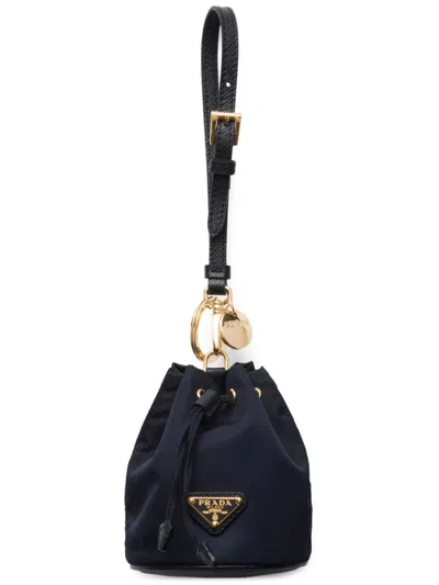 Prada Re-edition 1978 Key Ring In Blue