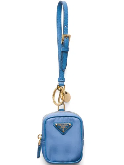 Prada Re-edition 1978 Keychain In Blue