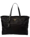 Prada Re-edition 1978 Large Nylon & Saffiano Leather Tote In Black