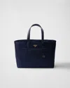 Prada Re-edition 1978 Large Re-nylon And Saffiano Leather Tote Bag In Blue