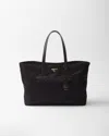 Prada Re-edition 1978 Large Re-nylon And Saffiano Leather Tote Bag In Black