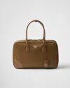 Prada Re-edition 1978 Large Re-nylon And Saffiano Leather Two-handle Bag In Brown